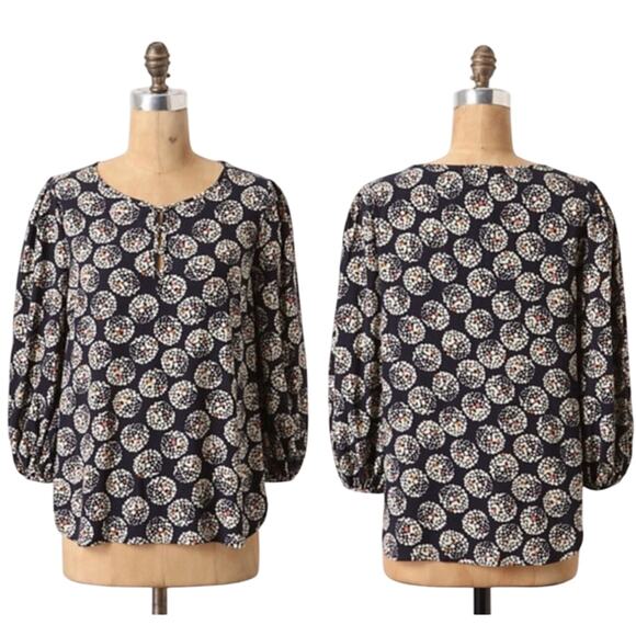 Anthropologie Tops - ANTHROPOLOGIE MAEVE Women’s Navy Blue Confetti Dandelion Blouse 10